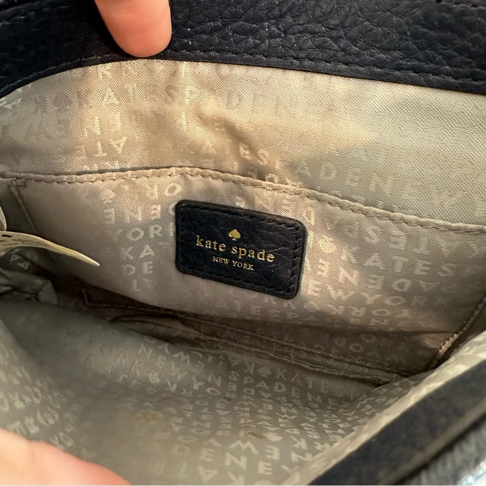 Kate Spade Astor Court Naomi Leather Crossbody Bag WKRU2291 Navy Blue and Gold - Picture 7 of 12